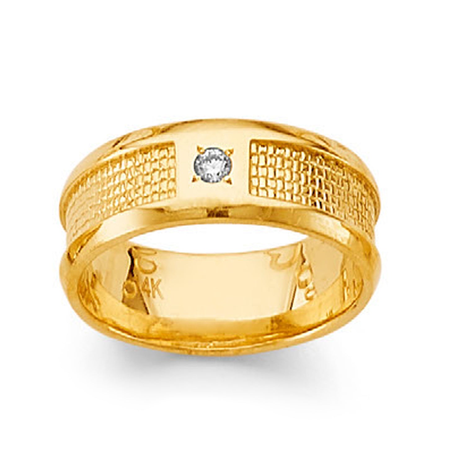 CZ Bold Ray Ring in Solid Gold 