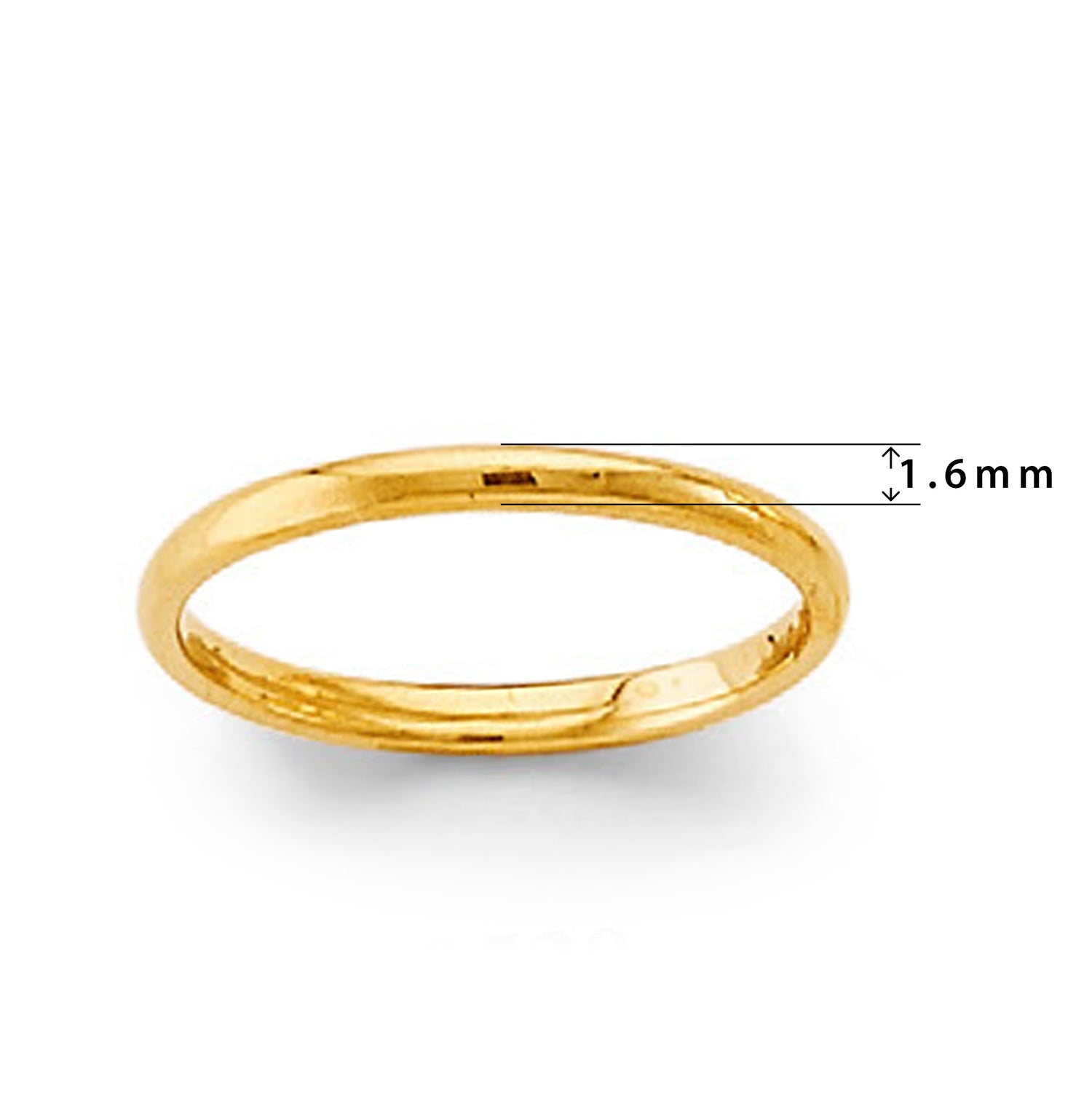 Simple and Stackable Broad Ring in Solid Gold with Measurement