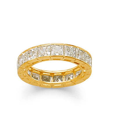 CZ-studded Elegant Eternity Band in Solid Gold