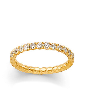 CZ Sparkling Eternity Band in Solid Gold