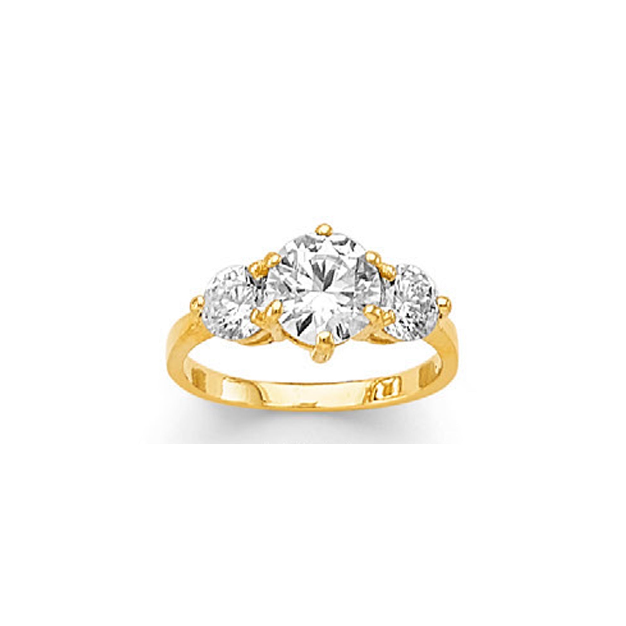 CZ 3-stone Thoughtful Promise Ring in Solid Gold