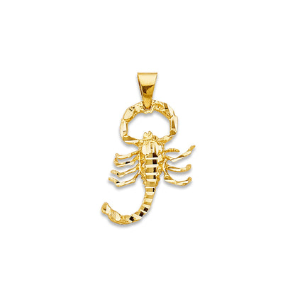 Yellow Gold Powerful Scorpion Charm Pendant