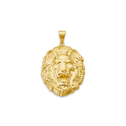 Yellow Gold Diamond-cut Lion Pendant 