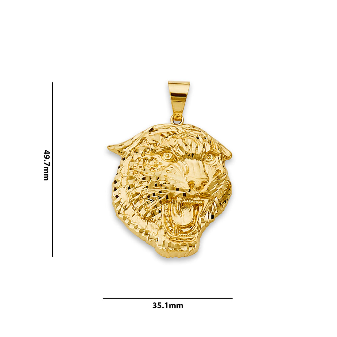 Yellow Gold Stunning Jaguar Statement Pendant  with Measurement