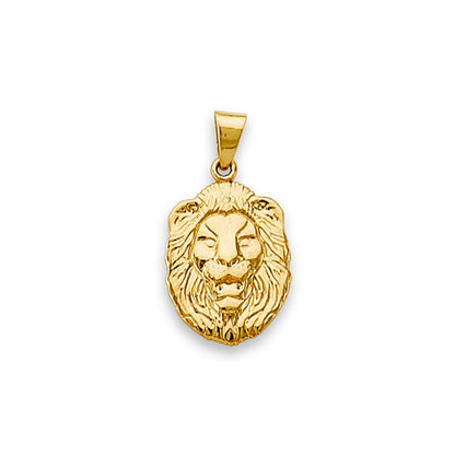 Yellow Gold Lion Head Statement Charm Pendant