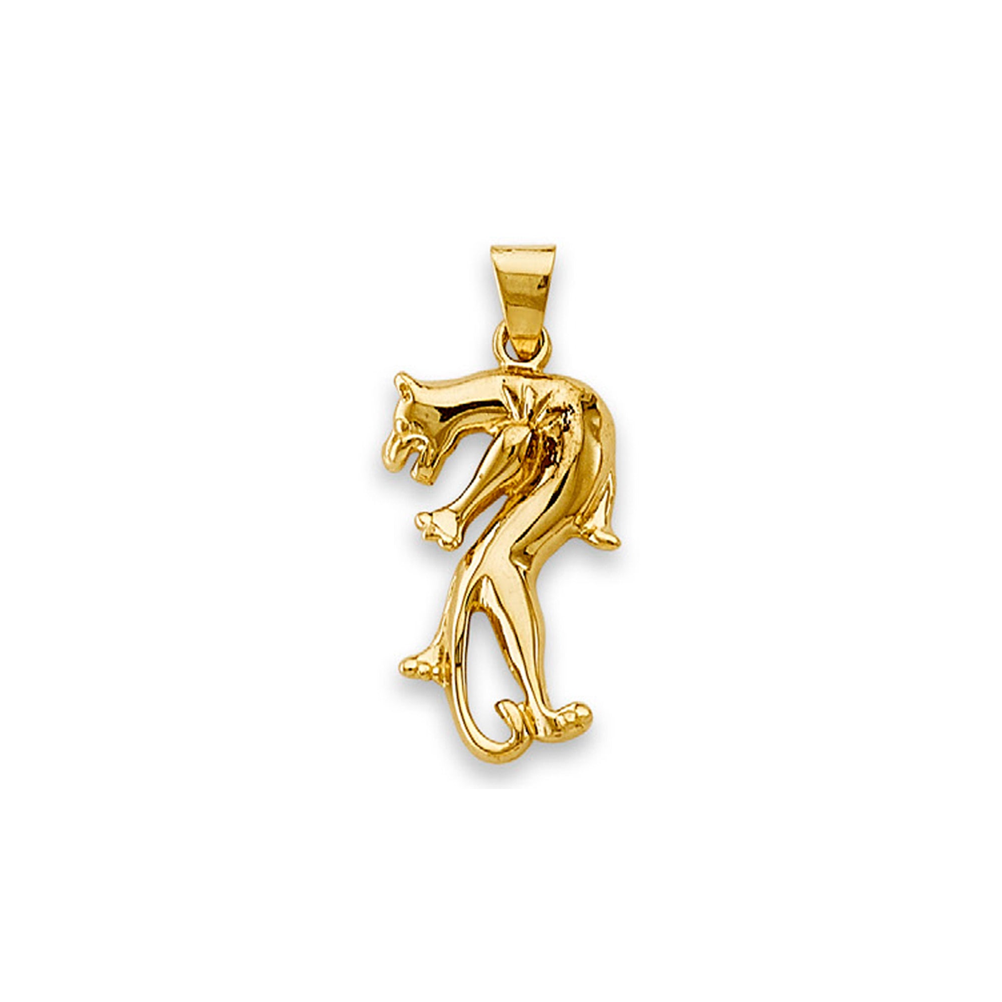 Yellow Gold Aesthetic Panther Charm Pendant
