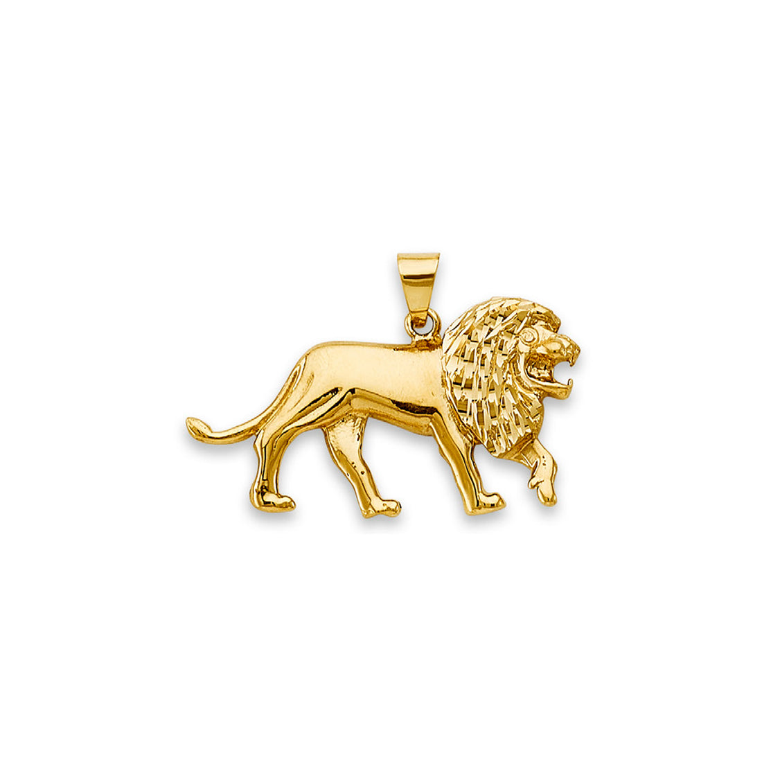 Yellow Gold Polished Roaring Lion Pendant