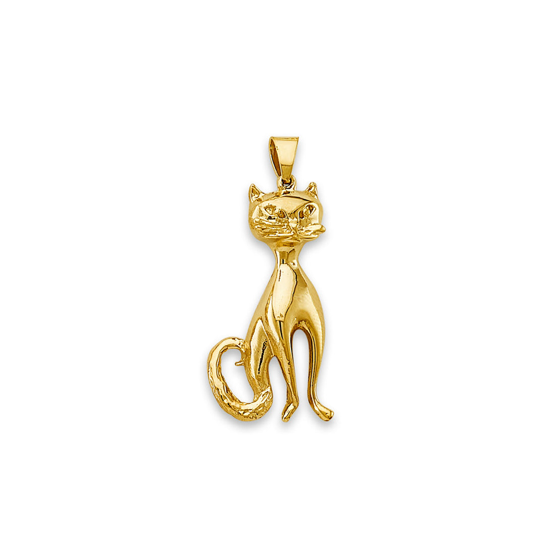 Yellow Gold Vintage Inspired Cat Pendant