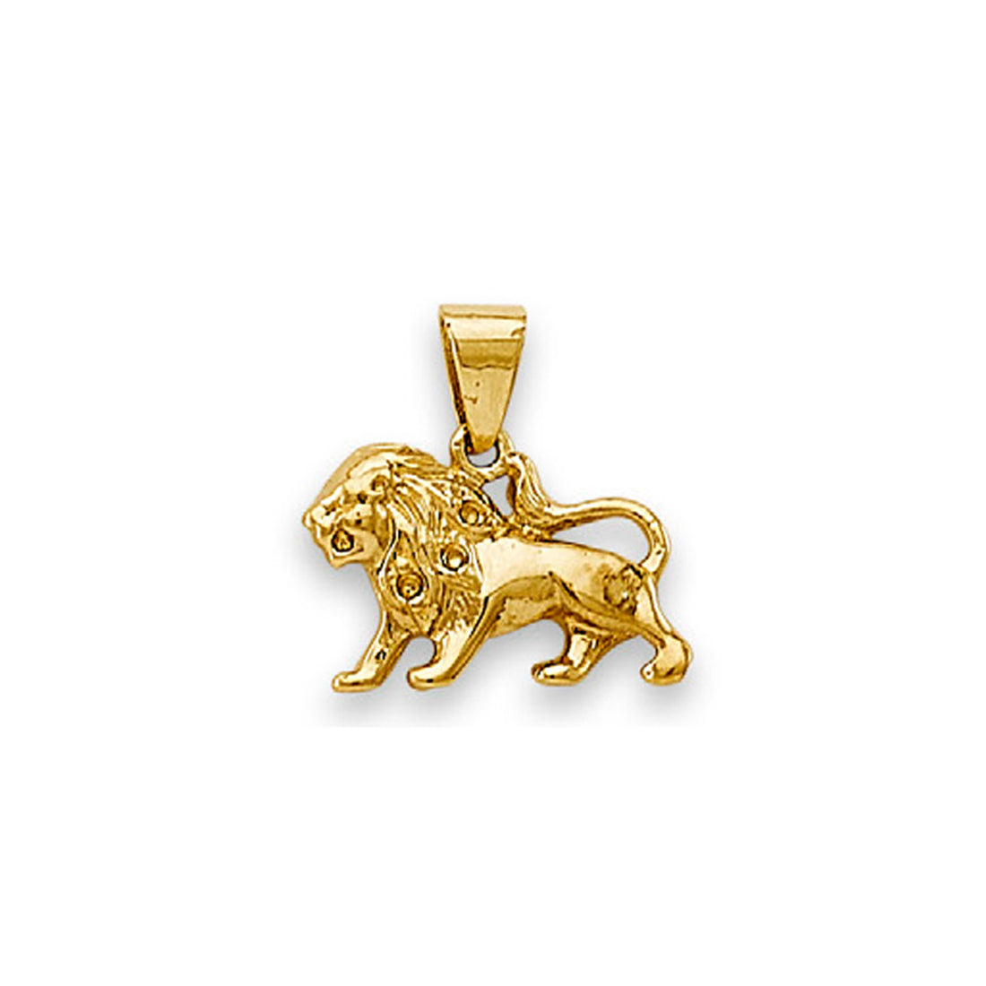 Yellow Gold Roaring Lion Leo Zodiac Sign Pendant