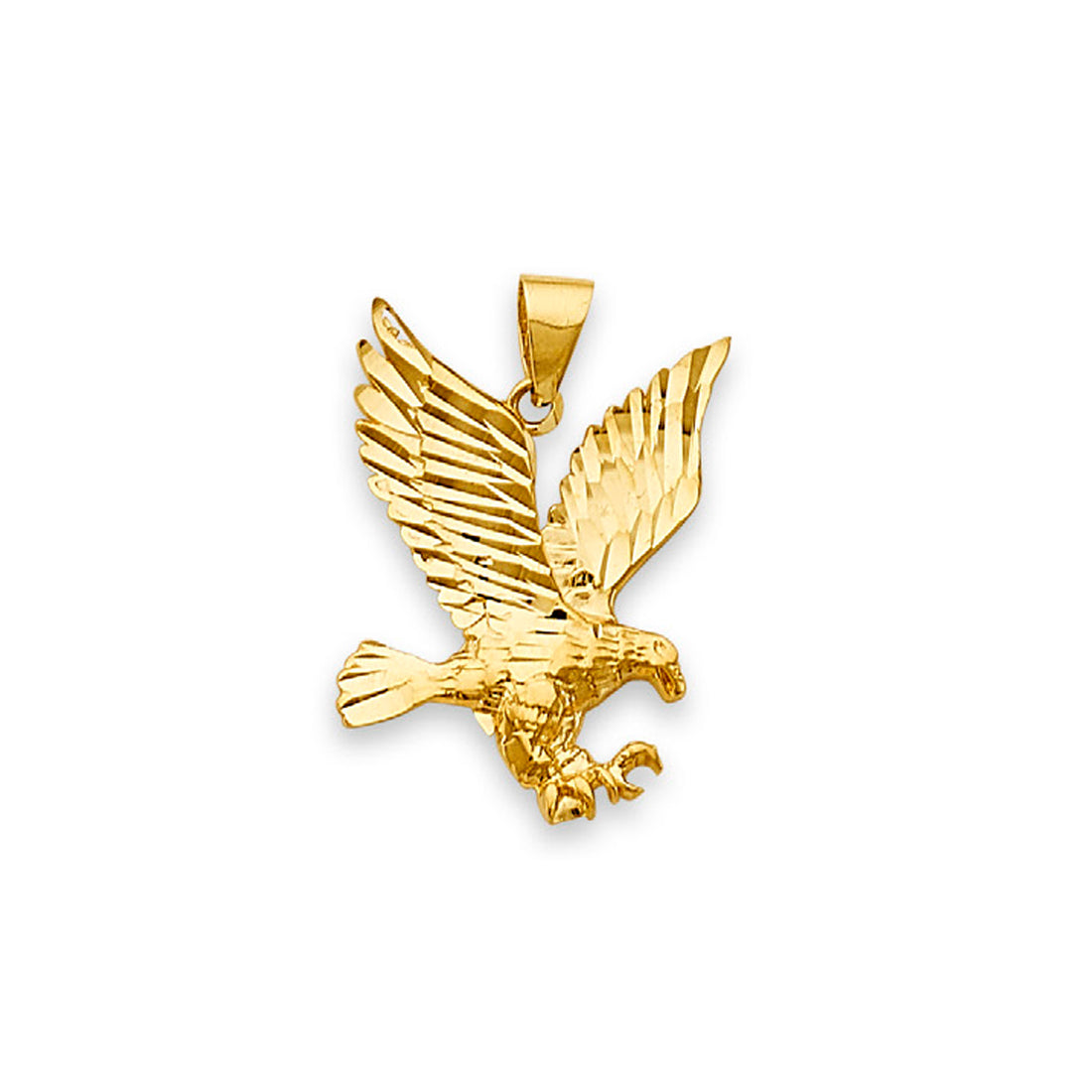Yellow Gold American Bald Eagle Patriotic Pendant 