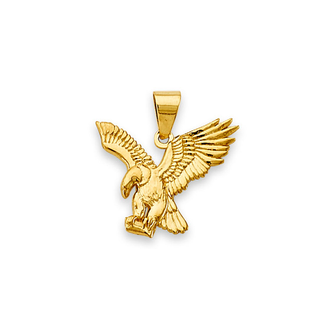 Yellow Gold Resting American Eagle Pendant