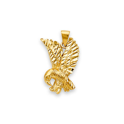 Yellow Gold Flying Eagle Statement Charm Pendant