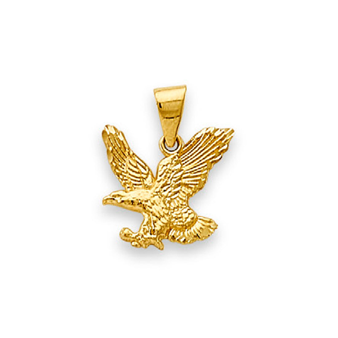 Yellow Gold Valorous American Eagle Charm Pendant 