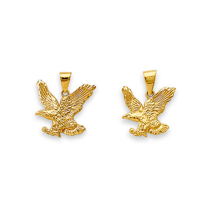 Yellow Gold Valorous American Eagle Charm Pendant