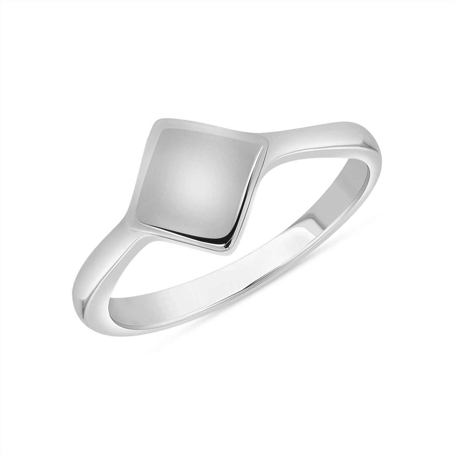 925 Sterling Silver Diamond Shapped Minimalist Ring