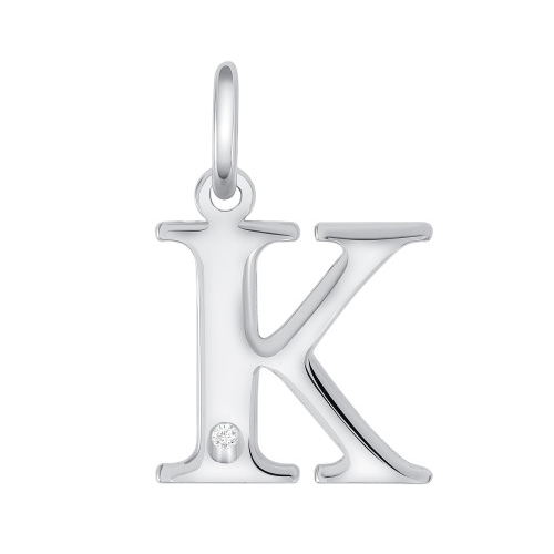 Minimalistic Diamond Accented Initial Pendant