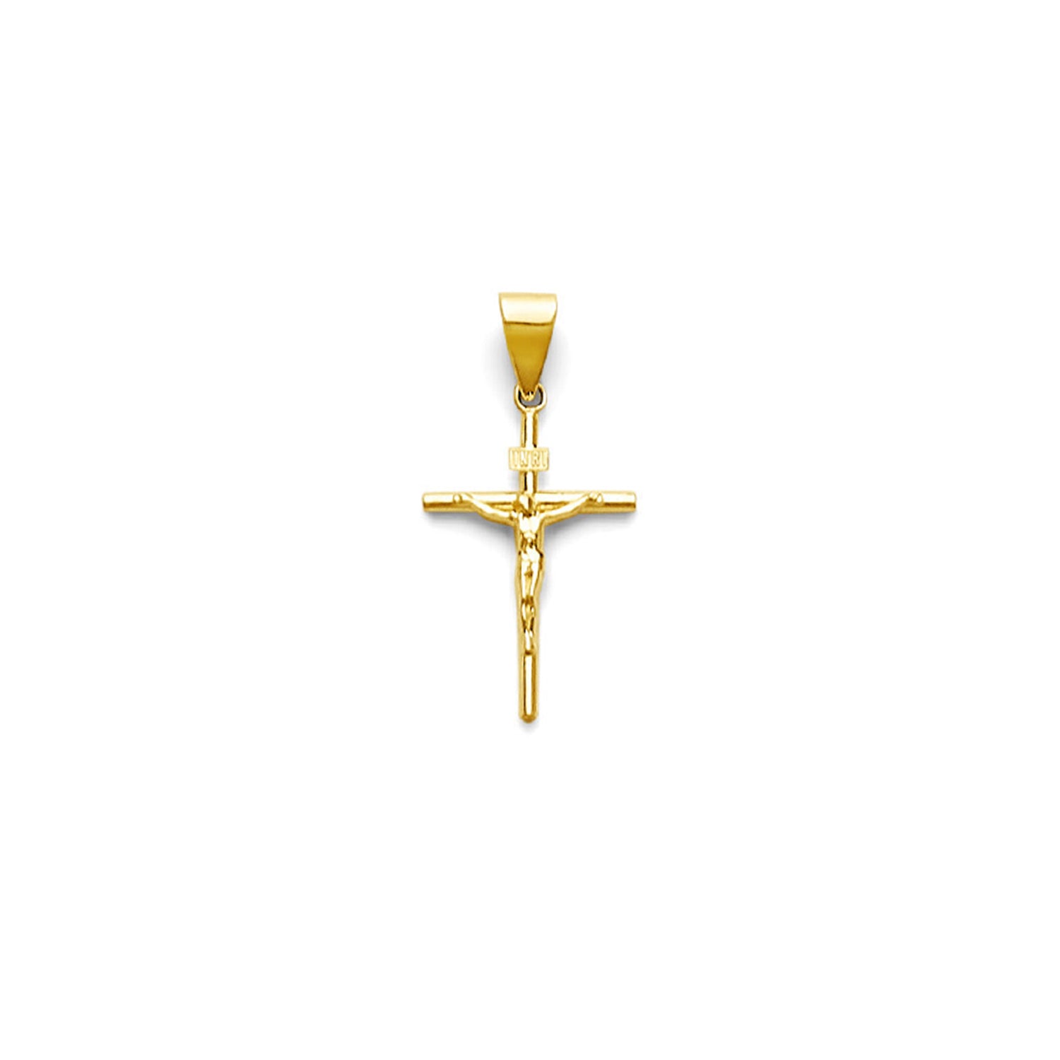 Yellow Gold INRI Crucifix Cross Pendant