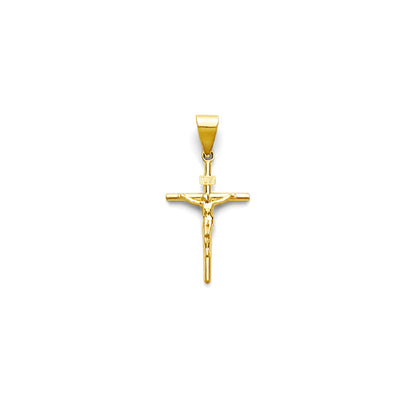 Yellow Gold INRI Crucifix Cross Pendant