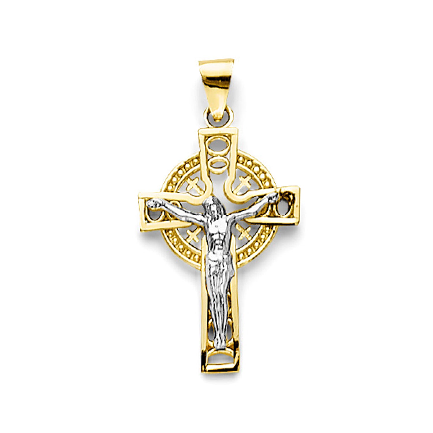 Two Tone Gold Iona Crucifix Pendant