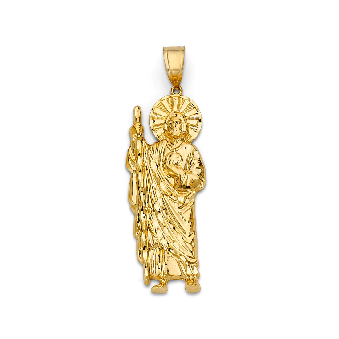 Religious San Judas Pendant in 14K Yellow Gold