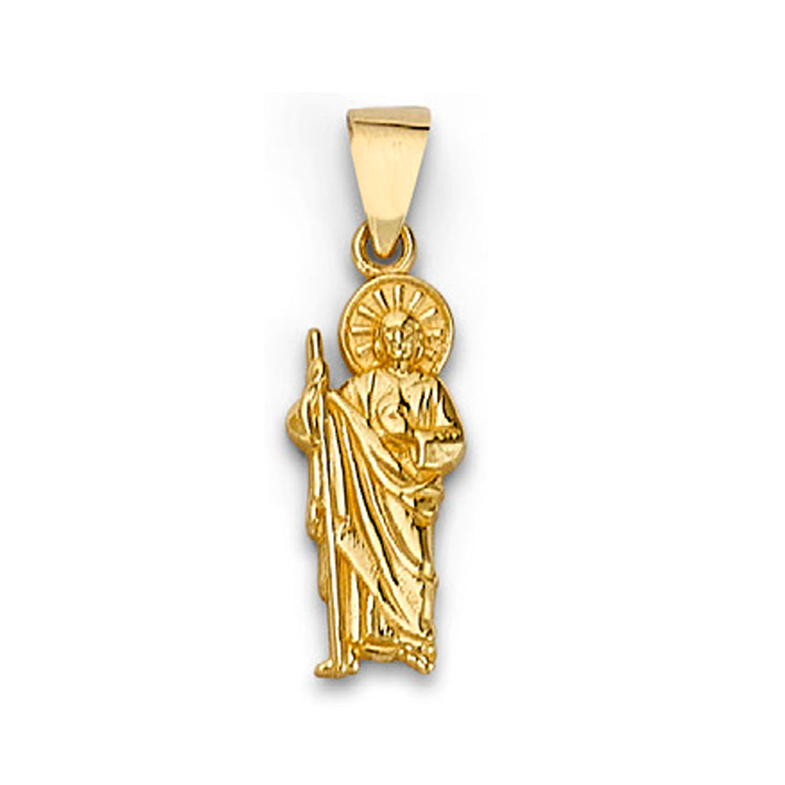 Yellow Gold Saint Jude Thaddeus San Judas Tadeo Religious Pendant