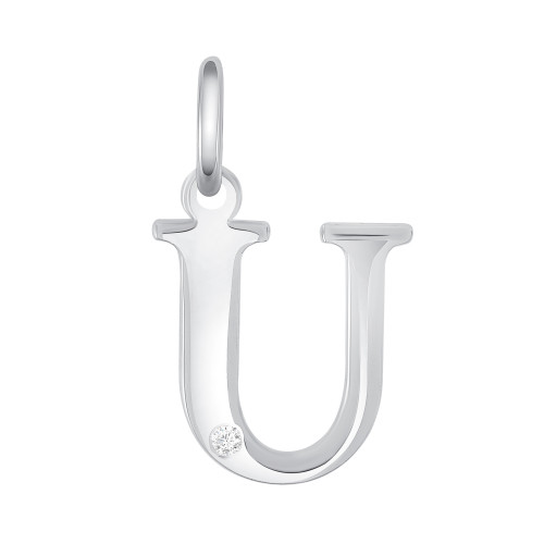 Minimalistic Diamond Accented Initial Pendant