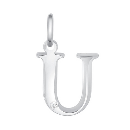 Minimalistic Diamond Accented Initial Pendant