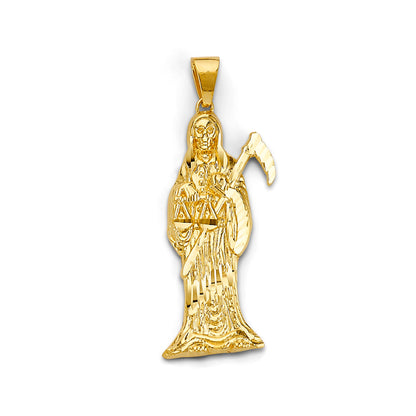 Yellow Gold Santa Muerte Minimalist Pendant