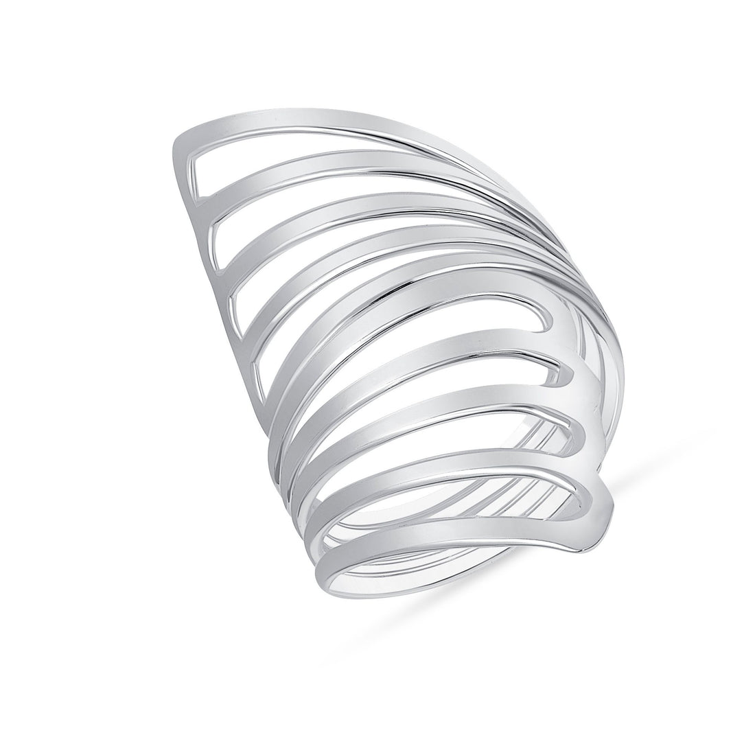 925 Sterling Silver 5CM Freeform Wire Wrap Fashion Ring