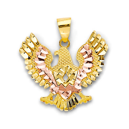 Two Tone Gold Mesmerizing Eagle Charm Pendant 