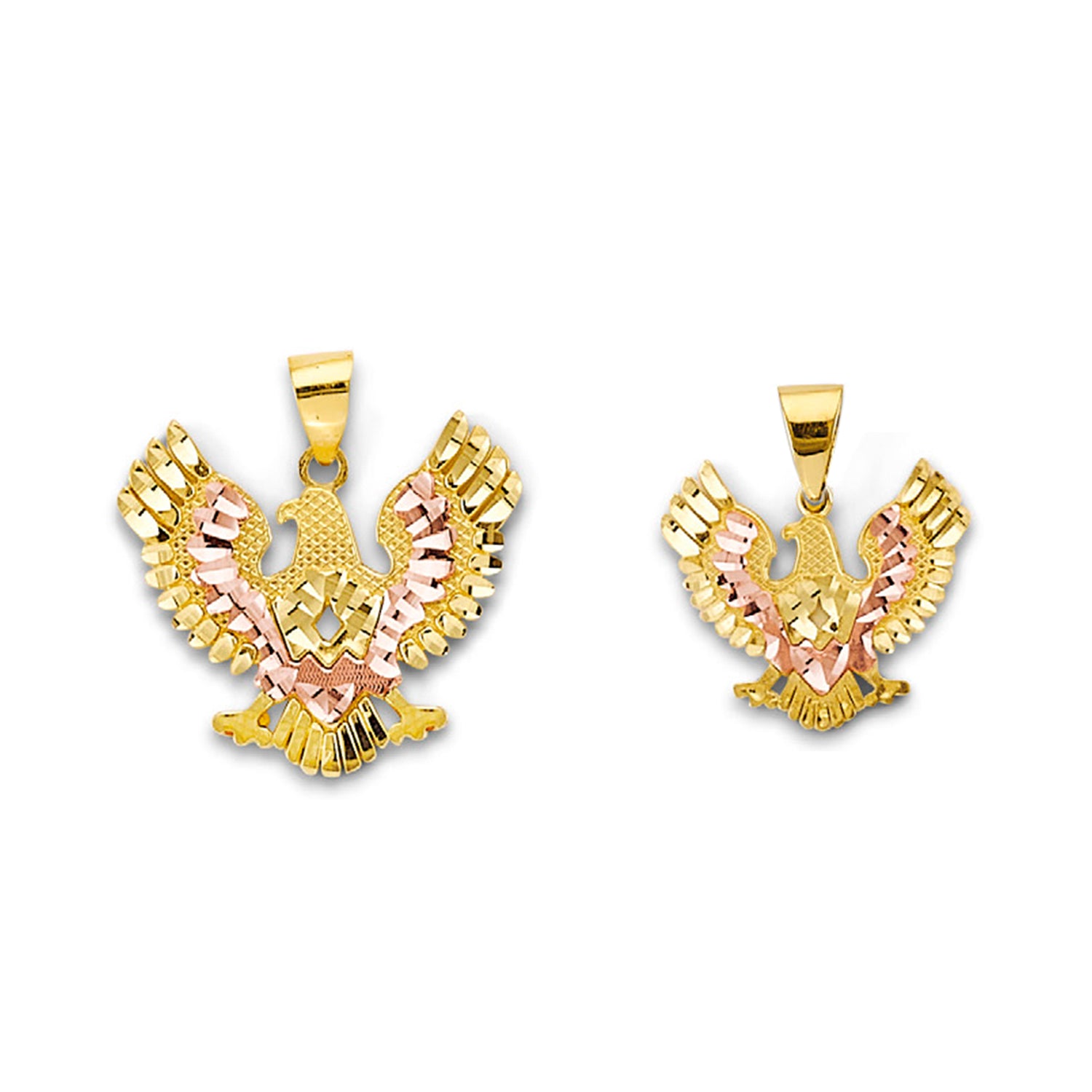 Two Tone Gold Mesmerizing Eagle Charm Pendant