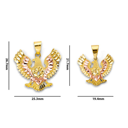 Two Tone Gold Mesmerizing Eagle Charm Pendant