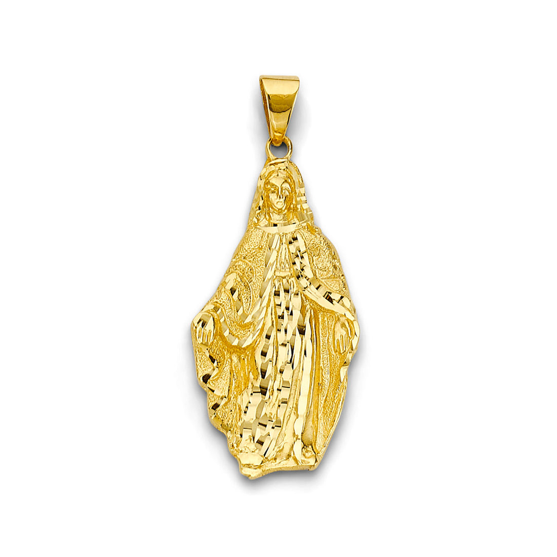 Vrigin Mary Charm Pendant in 14K Yellow Gold (13.4g)