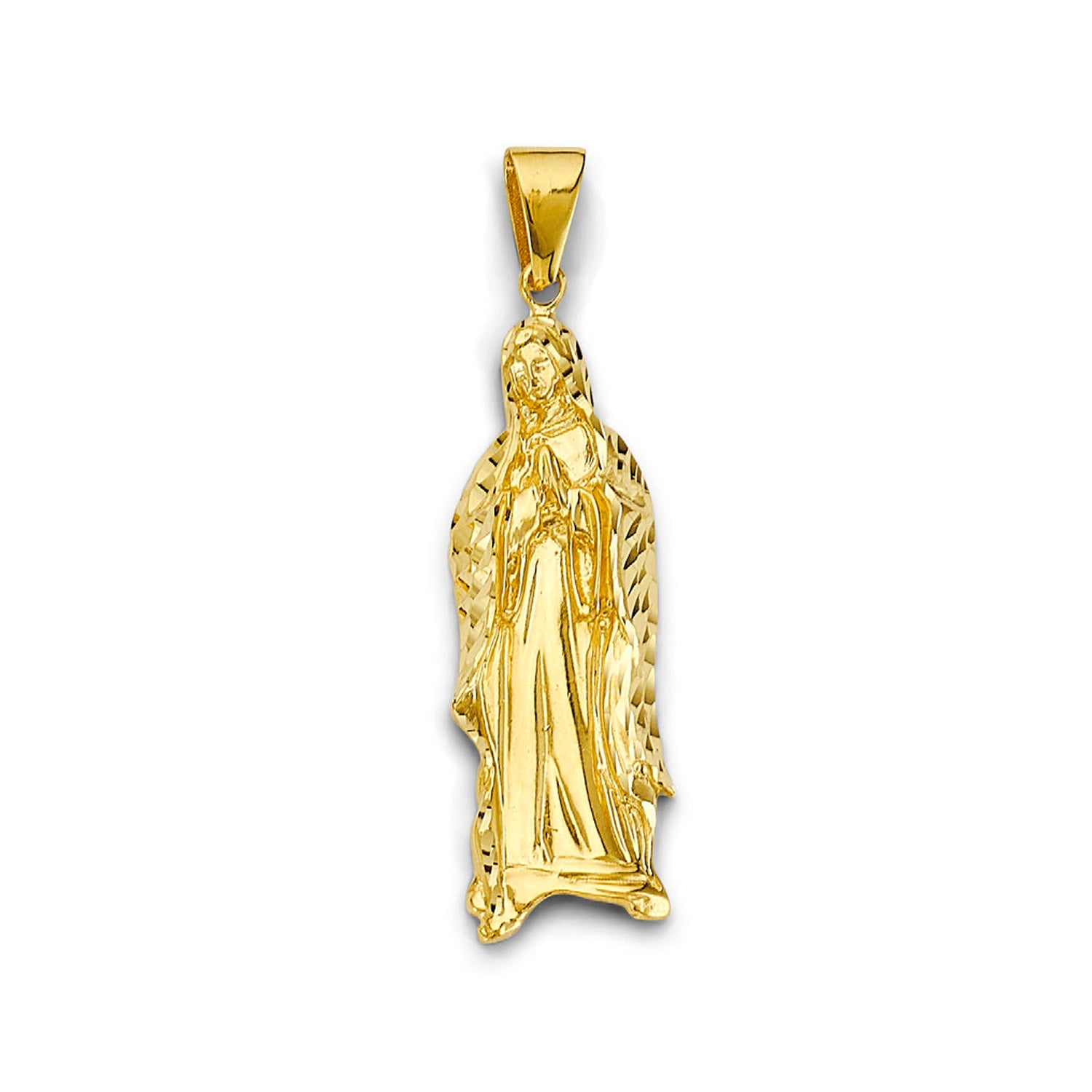 Virgin Mary Delicate Charm Pendant in 14K Yellow Gold (8.9g)