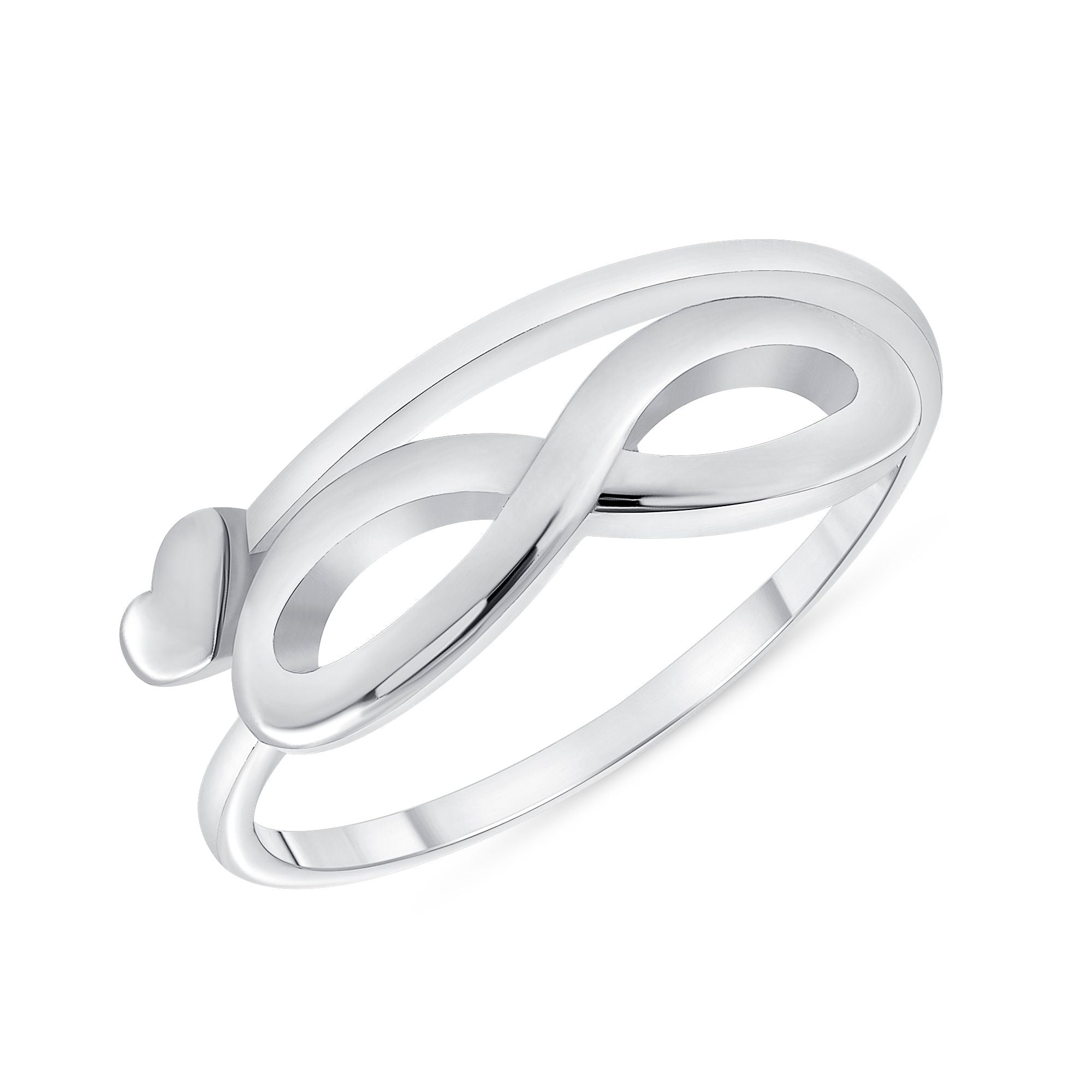 925 Sterling Silver Heart &amp; Infinity Fashion Ring