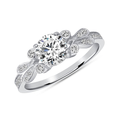 925 Sterling Silver Round CZ Solitaire Engagement Ring