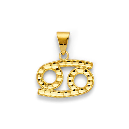 Yellow Gold Minimalistic Cancer Zodiac Pendant