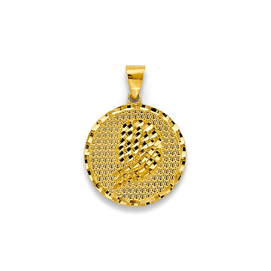 Yellow Gold Virgo Zodiac Medallion Pendant