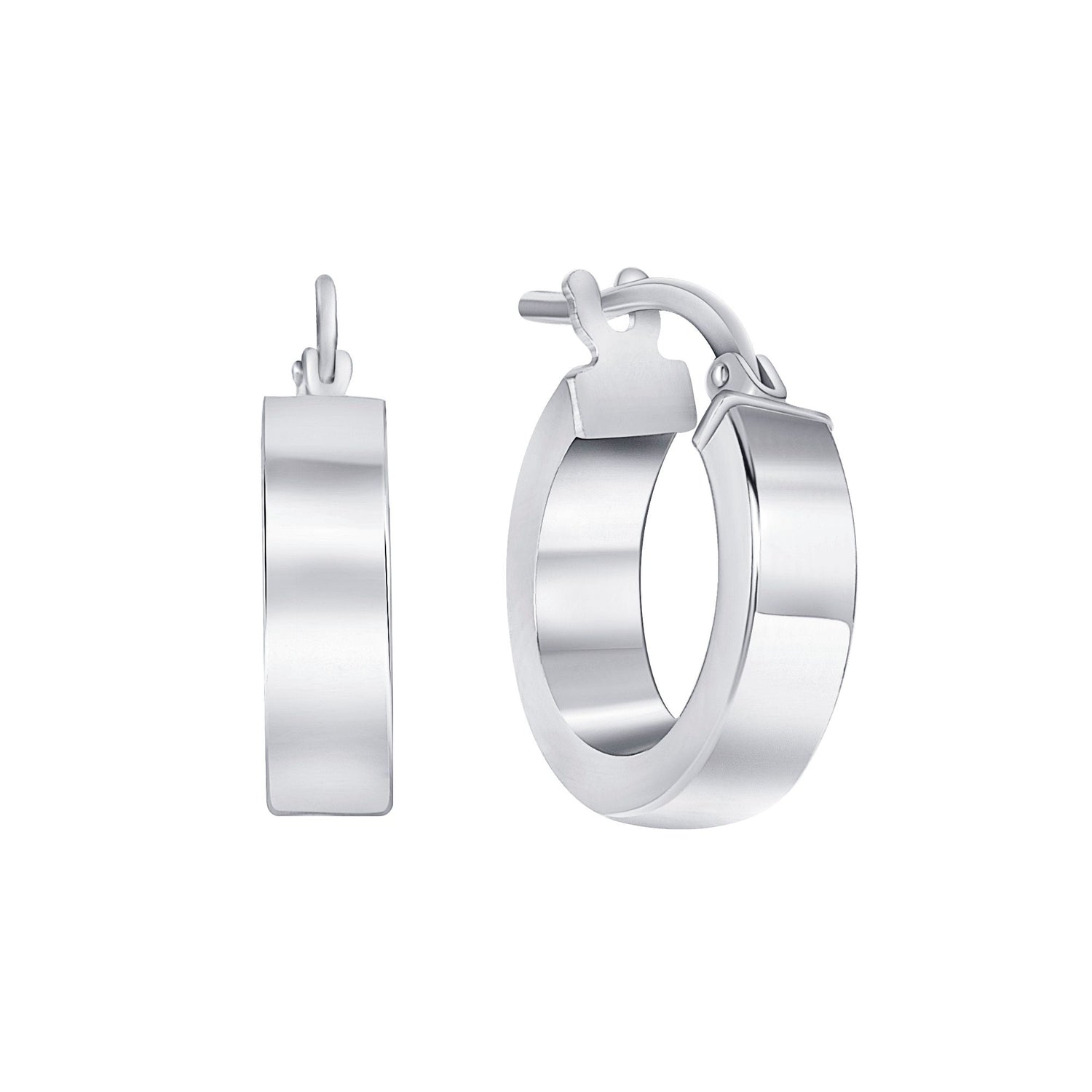 925 Sterling Silver Flat Hoop Earrings