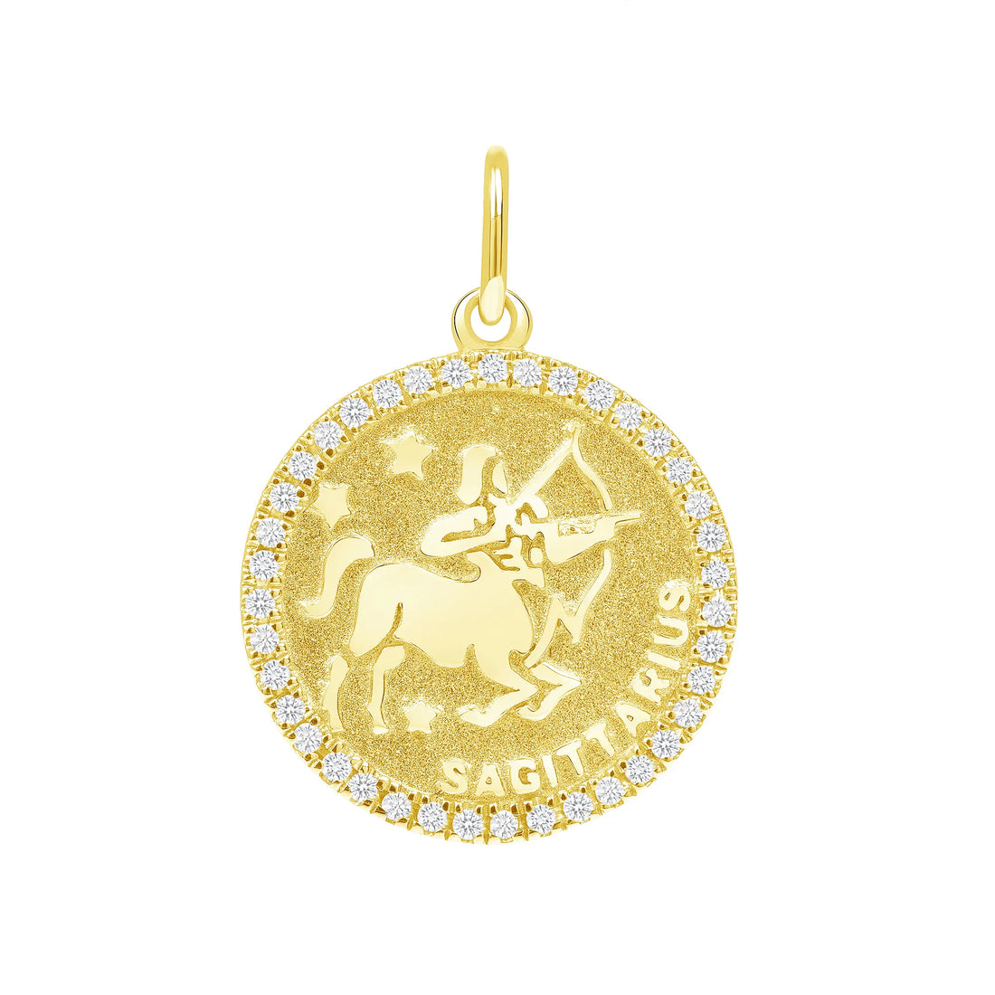 14K Gold Diamond Zodiac Pendant