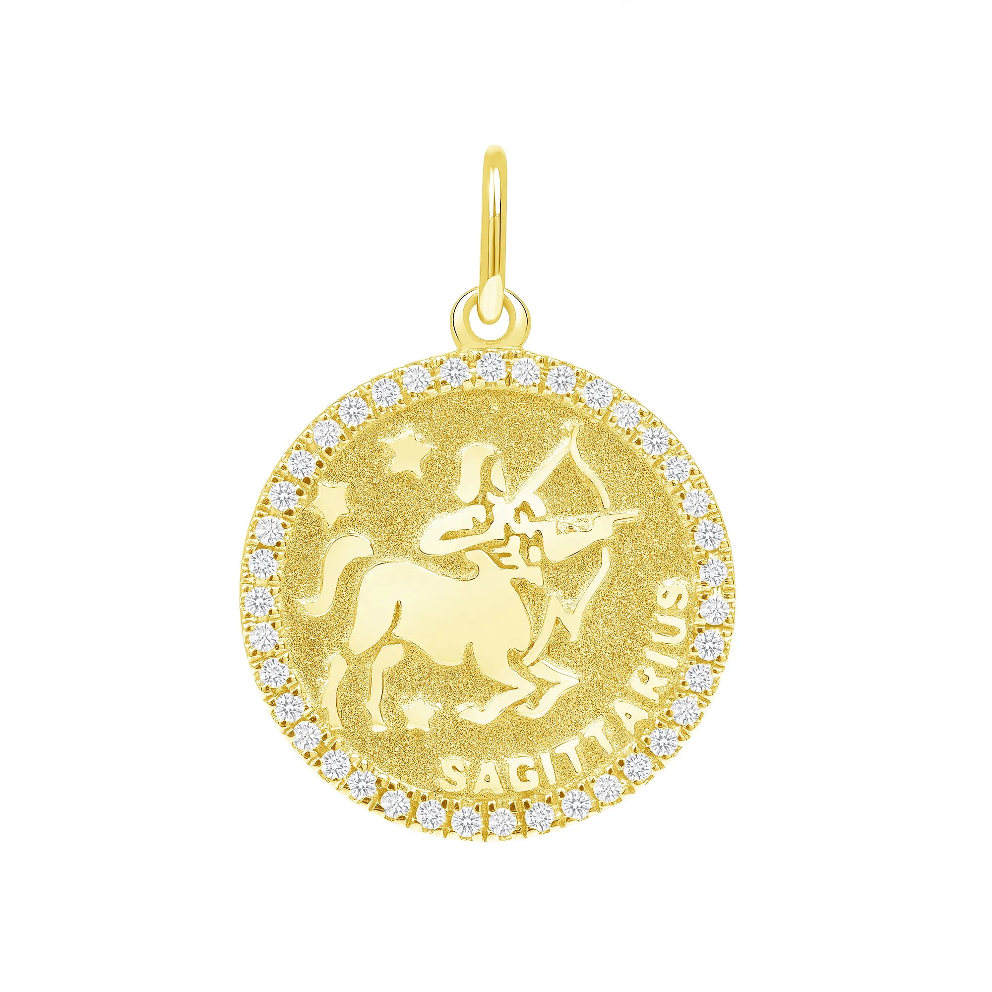 14K Gold Diamond Zodiac Pendant