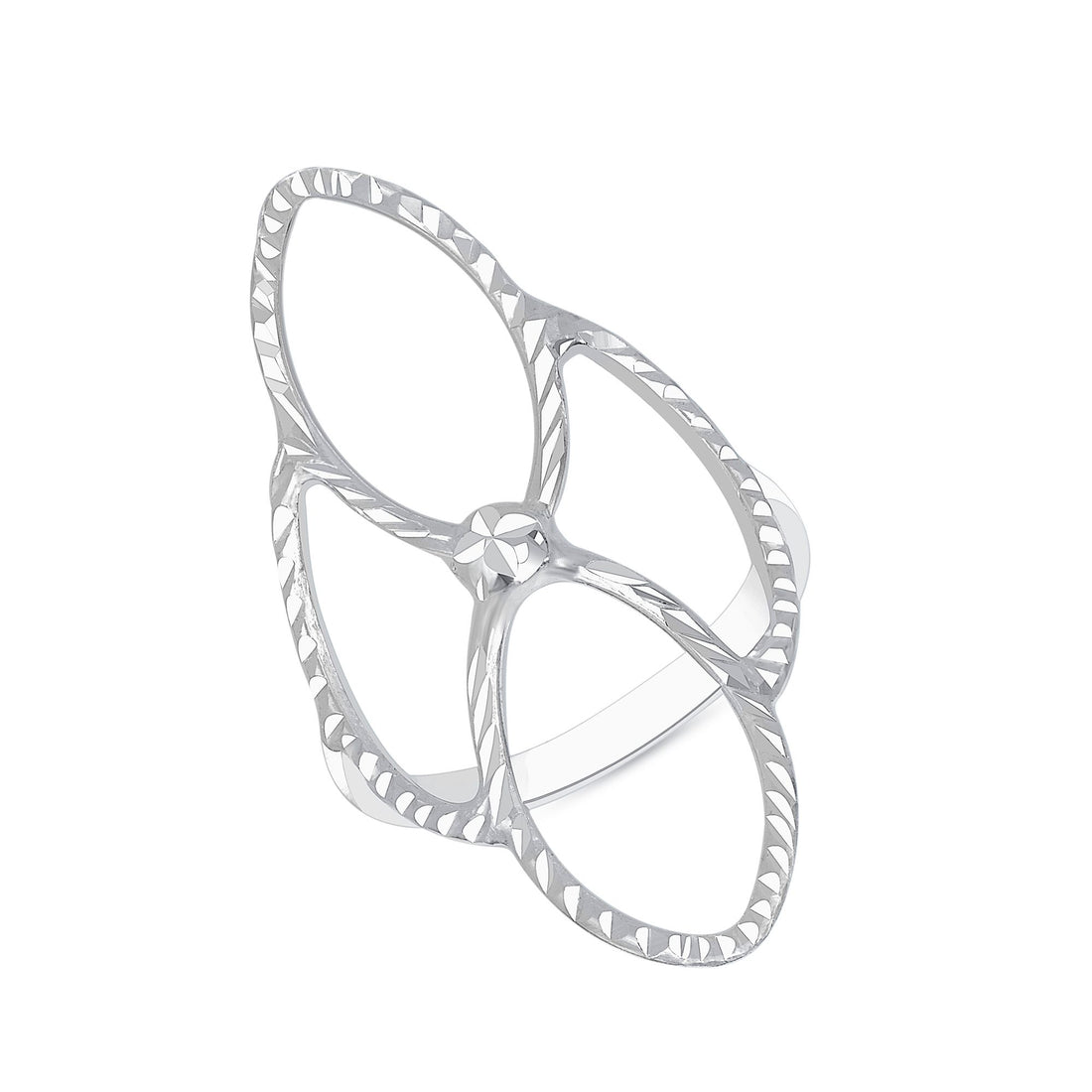 925 Sterling Silver 3.5CM Freeform Wire Wrap Fashion Ring