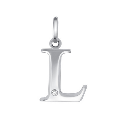 Minimalistic Diamond Accented Initial Pendant