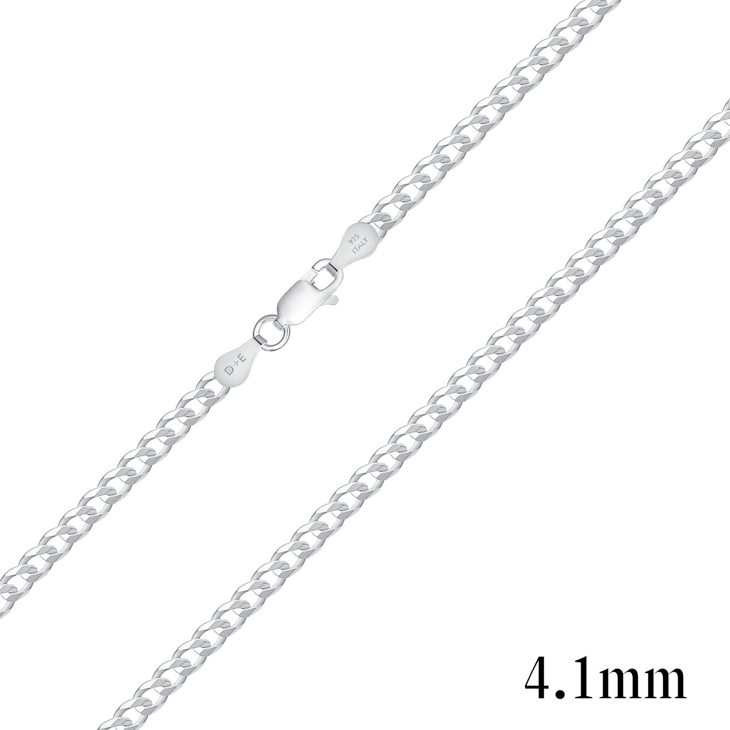 925 Sterling Silver 4.1mm Curb Chain