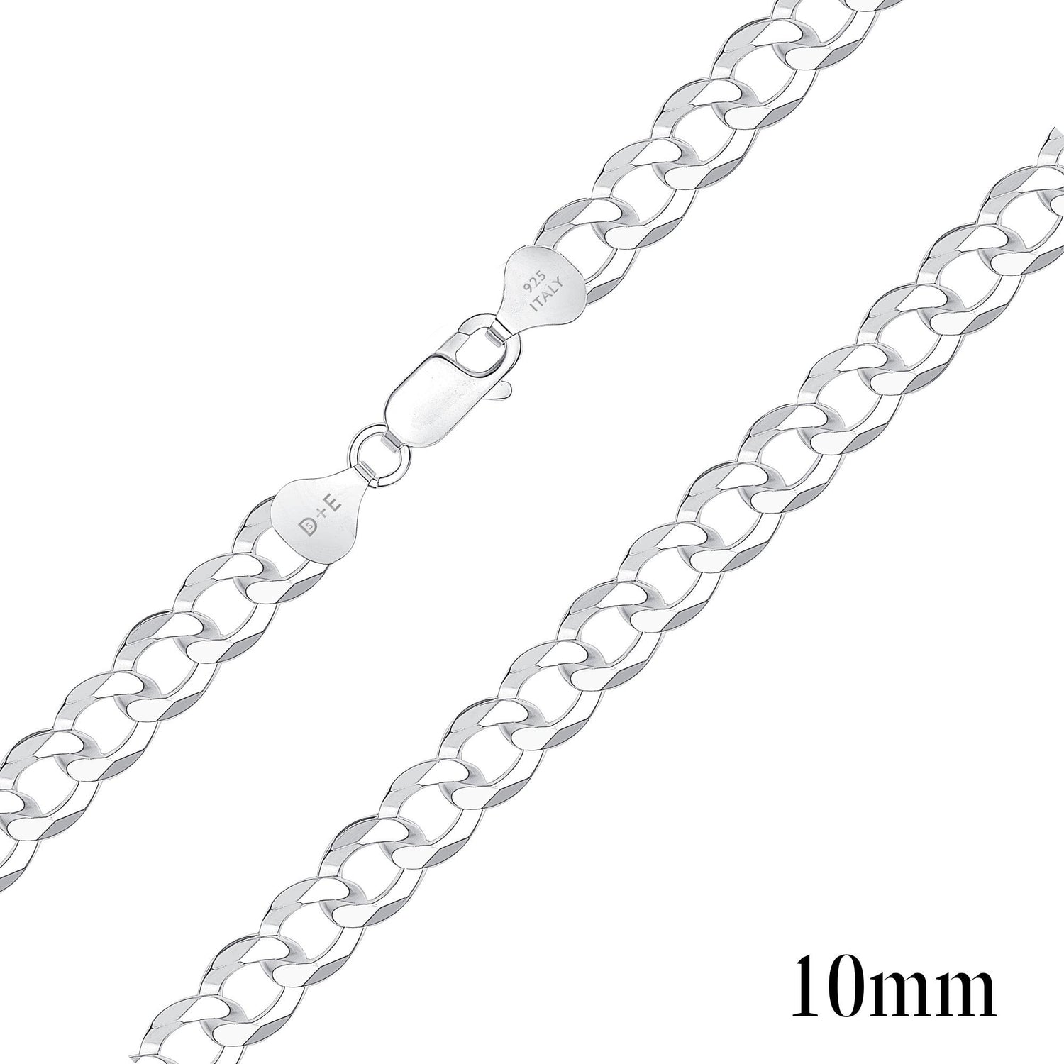 925 Sterling Silver 10mm Curb Chain