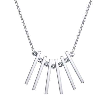 925 Sterling Silver Bars &amp; Beads Pendant Necklace