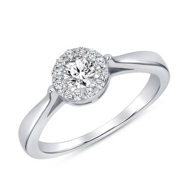 925 Sterling Silver Micro Pavé Round CZ Solitaire Ring