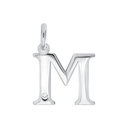 Minimalistic Diamond Accented Initial Pendant