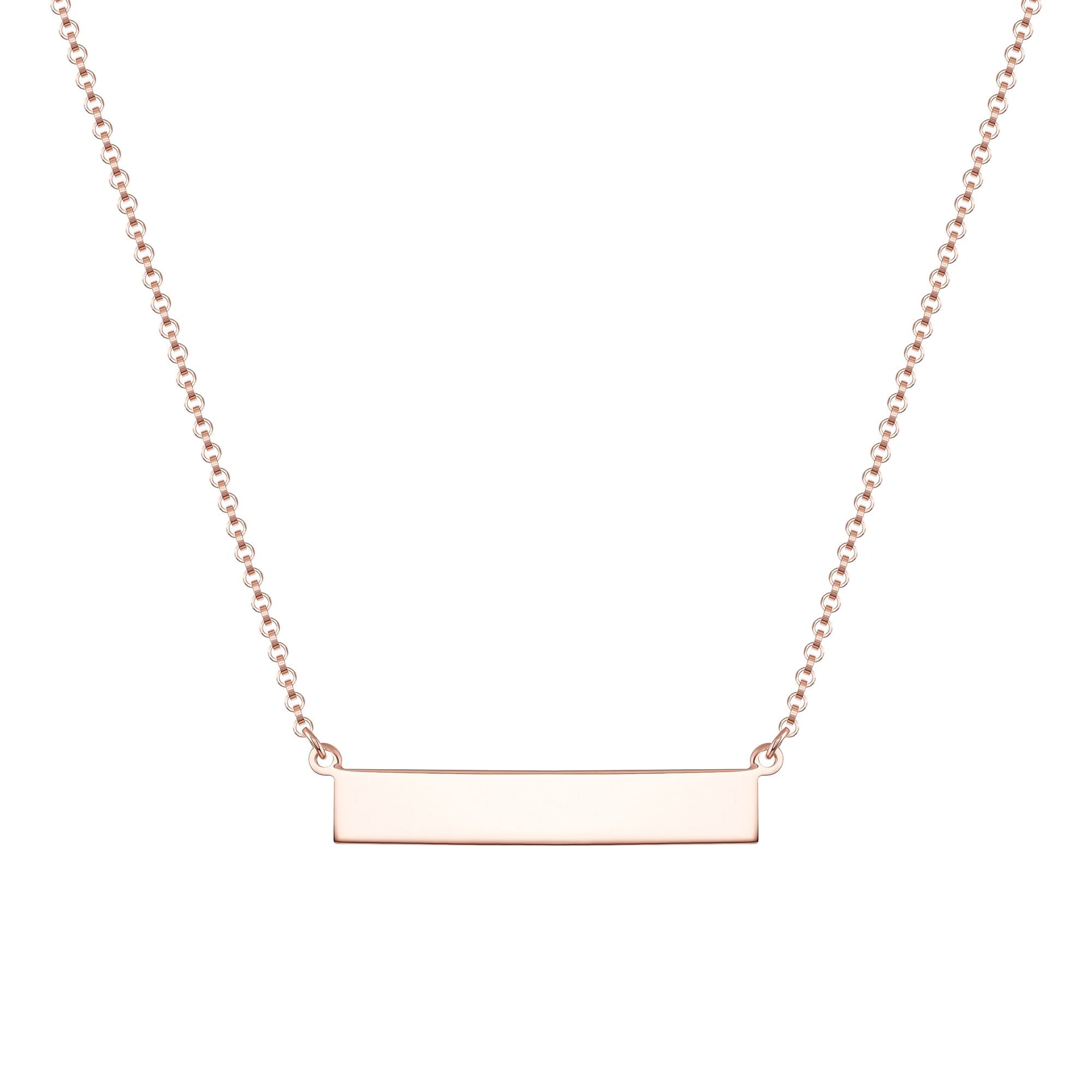 925 Sterling Silver Bar ID Necklace