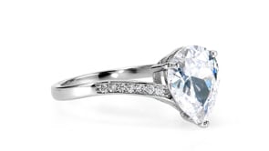 925 Sterling Silver Channel Set Pear Cut Solitaire Engagement Ring